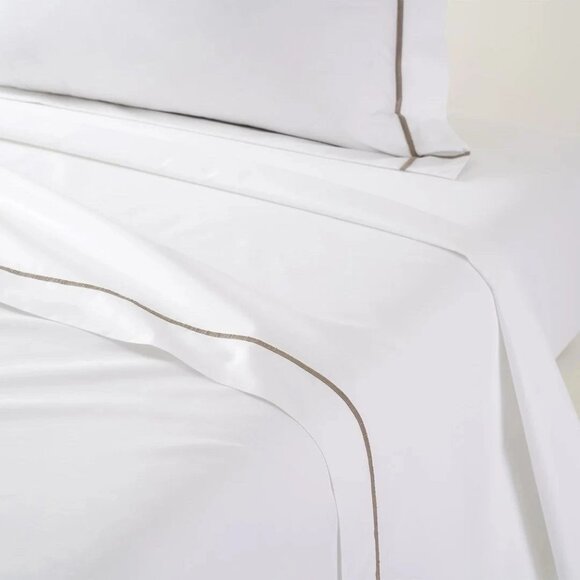 YVES DELORME King Flat Sheet 100% Cotton Pierre Athena Made in FRANCE French Bed - Picture 1 of 6